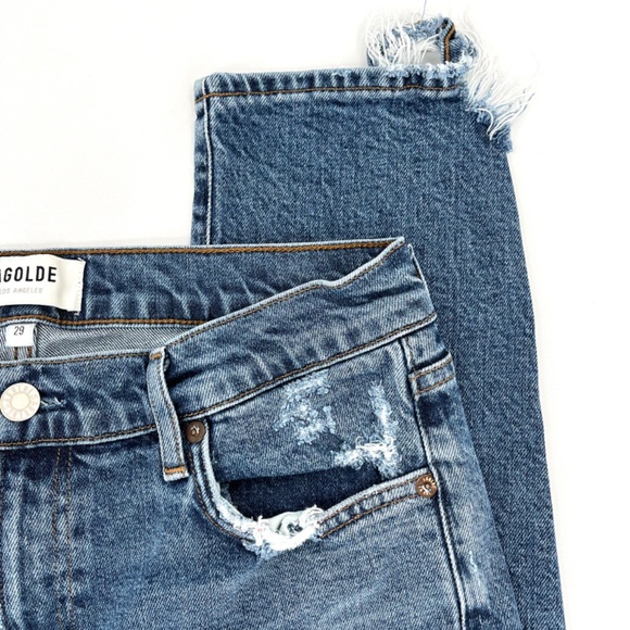 Agolde Toni Distressed Medium Wash Skinny Jeans - Picture 3 of 16